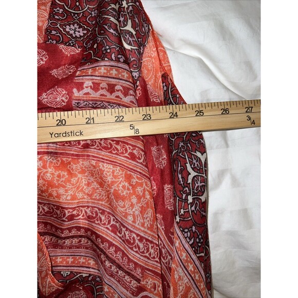 Rampage Swim Cover Scarf Wrap Sheer Red Coral Floral Versatile Sleeveless NWT - Picture 9 of 11